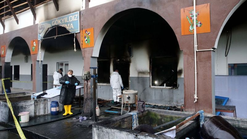 Yangın çıkan Yazmacılar Hanı’nda polis ekipleri çalışma yaptı